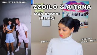 ZZOILO AITANA  Mon Amour Remix  REACCIÓN  REACTION [upl. by Maletta]