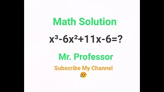 Mathematics Solution quot x³6x²11x6quot  Factorization Math Solution  Viral Math Solution [upl. by Aspa]