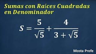 Racionalización Suma con Fracciones Raíces Cuadradas en Denominador Operaciones Radicales Simplifica [upl. by Zephan985]