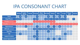 Таблица согласных звуков МФА  IPA consonant chart [upl. by Rennat]