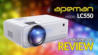 Apeman LC550 720P 4500 LUX LED Projector  Unboxing And Review [upl. by Ennovihs]