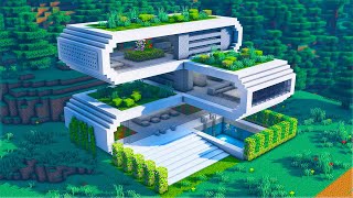 Minecraft Moderne Villa bauen 120 Tutorial  Modernes Haus bauen in Minecraft Survival Tutorial [upl. by Chlo]