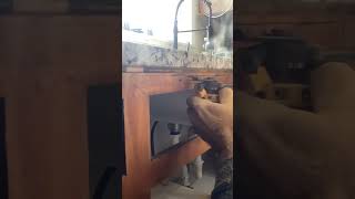 Cutting kitchen cabinets cutting kitchen cabinet dishwasher install [upl. by Brosine21]