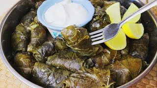 Dolmas  Dolmades  Greek Recipe  Stuffed Grape Leaves  Quick amp Easy [upl. by Alihet]