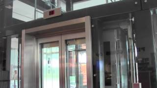 KONE MonoSpace MRL Traction scenic elevators  Nordby Shoppingcenter Nordby Sweden [upl. by Tham22]