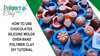 How to use chocolates silicone molds Ovenbake polymer clay DIY tutorial polymerclay [upl. by Hanaj]