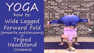 Wide Legged Forward Fold Prasarita Padotanasana to Tripod Headstand [upl. by Kelleher244]