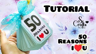 How to make 50 Reasons  handmade gift ideas for boyfriend  S Crafts greetingcard anniversary [upl. by Tound]