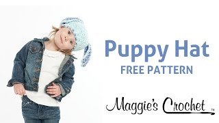 Puppy Hat Free Crochet Pattern  Right Handed [upl. by Aenehs]