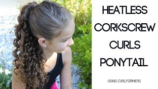 Heatless Corkscrew Curls Ponytail [upl. by Olnton514]