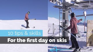 How to Ski  10 Beginner Skills for the First Day Skiing [upl. by Adkins]