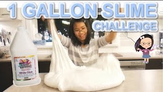 1GALLON GLUE GIANT SLIME CHALLENGE  Huge Fluffy Slime [upl. by Amuwkuhc882]