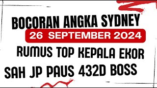 Prediksi Sydney 26 September 2024  bocoran Sidny hari ini  Rumus angka jitu SDY hari ini [upl. by Atinihs]