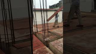 Shuttering Carpenter fixing amp tighting formwork of vertically RCC column Doing hard work formwork [upl. by Eekaz891]