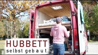 Hubbettgestell selbst gebaut  Camper Van mit Motorradgarage  Vanlife Hubbett [upl. by Ennail]