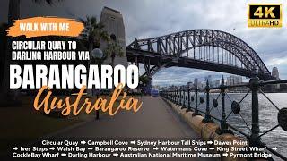 Sydney Walking Tour Circular Quay to Darling Harbour via Barangaroo SelfGuided Walk 4K [upl. by Glynn602]