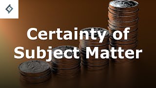 Certainty of Subject Matter  Law of Trusts [upl. by Dar785]