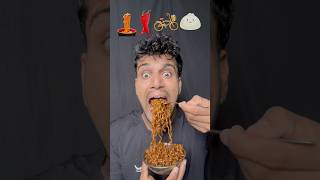 Noodleschillycyclejelly🍝🌶️🚴🪼 asmr eatingchallenge bikueating mukbang funny tomandjelly [upl. by Einiffit]