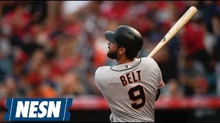 Xfinity X1 Report Brandon Belt snaps MLB record of longest atbat [upl. by Esilrahc]