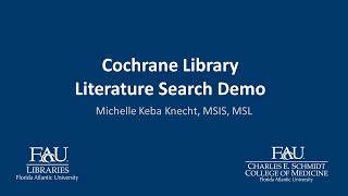 Cochrane Library Literature Search Demo [upl. by Silbahc]