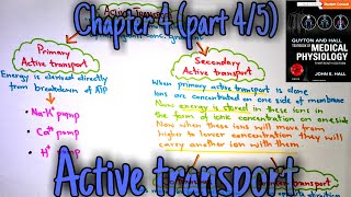 Active transport  Chapter 4 part 45 Guyton and Hall Text Book of Medical Physiology [upl. by Mella236]