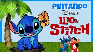 Stitch do Lilo e Stitch aloha desenho animado infantil pintando desenhos com tinta e canetinhas kids [upl. by Talie384]