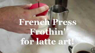 Coffeefusion  Texture milk for latte art with a French Press [upl. by Ahsenek227]