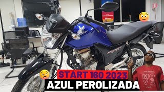 Start 160 azul perolizada 2023 ficou diferenciada mais uma novidade da linha Honda [upl. by Bussy]