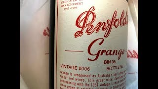 How to open a bottle of Penfolds Grange Hermitage wine [upl. by Ahcim]