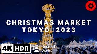 Tokyo Christmas Market 2023 amp Jingu Gaien Mae Ginkgo Illumination  4K HDR Spatial Audio [upl. by Maag765]