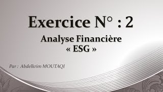 Analyse financière  Exercice N°  2 [upl. by Trent]