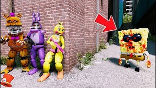 CAN THE ANIMATRONICS HIDE FROM SPONGEBOB EXE GTA 5 Mods FNAF RedHatter [upl. by Rodi]