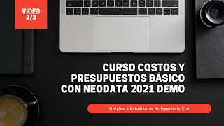 COSTOS Y PRESUPUESTOS BÁSICO CON NEODATA 2021 DEMO Febrero 2021 13 [upl. by Emirej505]