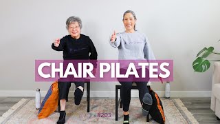 Chair Pilates Gentle Exercises for Seniors and Beginners [upl. by Dowd]