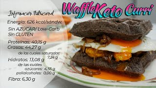 Keto Gofres Waffle proteicos con Pollo al Curri Curry sin harinas sin gluten y apto para diabéticos [upl. by Leamhsi]