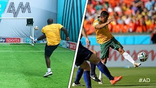 Akinfenwa recreates RIDICULOUS Tim Cahill volley  World Cup Challenge [upl. by Justen]