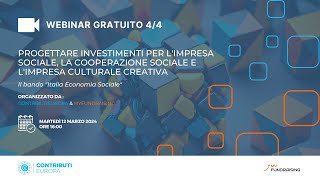 La progettazione per il Terzo settore ed il settore pubblico Webinar 4 di 4 [upl. by Thormora]