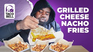 Eating The NEW Taco Bell Grilled Cheese Nacho Fries SURPRISING [upl. by Lemart449]