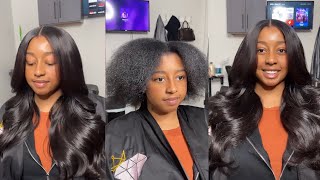 GLUELESS CLOSURE SEW IN  5X5 HD CLOSURE  LUXSHAREE METHOD [upl. by Lienahs]