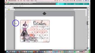 Silhouette Tutorial DIY Calendar using The Planner Society Halloween digital kit [upl. by Notsniw]