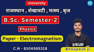 LEC6  PHYSICS  PAPER ELECTROMAGNETISM  BSC SEMESTER2  BY BHOOPESH SIR [upl. by Umeko]