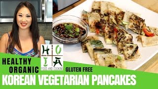 How to Make HEALTHY ORGANIC Gluten Free Vegetarian Korean Savory Pancakes  Diane Yang Kirk  Ep 11 [upl. by Harehs]