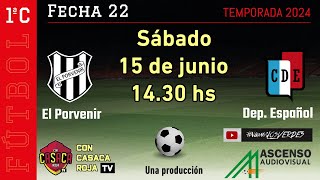 EL PORVENIR  DEPORTIVO ESPAÑOL EN VIVO  FECHA 22  PRIMERA C [upl. by Radman362]