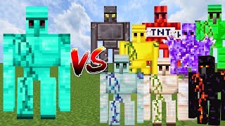 Diamond golem vs All golems  Minecraft Mob Battle [upl. by Enomas928]