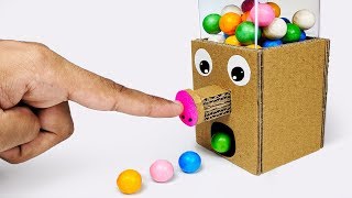 How to make GumBall Candy Dispenser Machine from Cardboard [upl. by Akemrej]