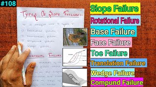 GEOTECHNICAL ENGINEERING Types Of Slope Failure Rotational FailureBase FailureFace Failure [upl. by Kirrad]