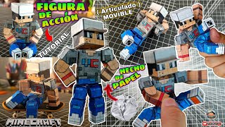 Como hacer tu propia figura skin de Minecraft movible hecho de papel Papercraft Manualidades [upl. by Notled]