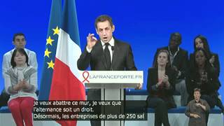 Discours de Nicolas Sarkozy  rassemblement des jeunes pour la France forte [upl. by Shepp521]