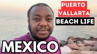 Sunrise Walk at Playa Camarones in Puerta Vallarta  Beach Life  Black Expat in Mexico [upl. by Euqinwahs]