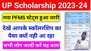 PFMS Status से जानें आपका स्कॉलरशिप आयेगा या नही 202324  UP Scholarship Nahi aaye to kya kare 2024 [upl. by Eenaj]